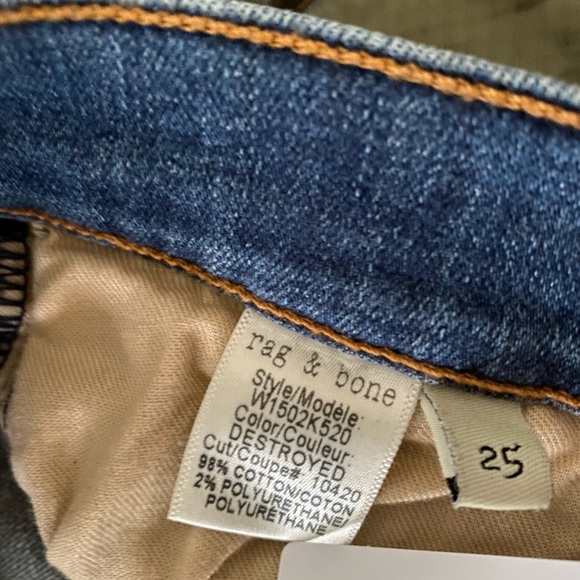 Rag and Bone/Jean skinny Jeans, color:”Destroyed” sz 25 - Picture 5 of 10